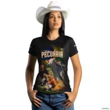 Camiseta Agro Brk Pecuária 2.0 com Uv50 -  Gênero: Feminino Tamanho: Baby Look P