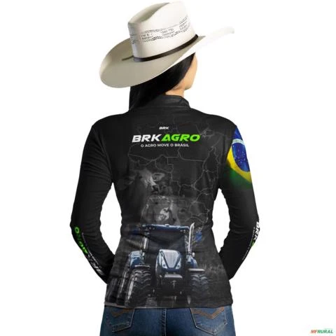 Camisa Agro BRK O Agro Move o Brasil com UV50+ -  Gênero: Feminino Tamanho: Baby Look G