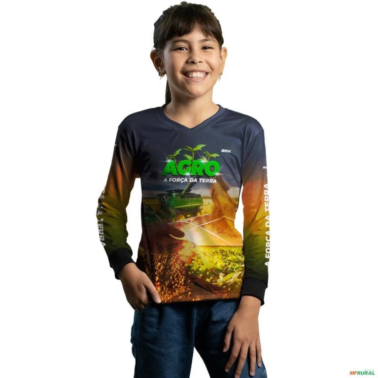 Camisa Agro BRK Plantação de Soja com UV50 + -  Gênero: Infantil Tamanho: Infantil PP