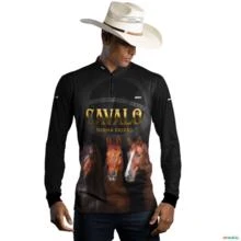 Camisa Country BRK Paixão Por Cavalos com UV50 + -  Gênero: Masculino Tamanho: GG