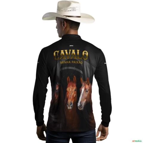 Camisa Country BRK Paixão Por Cavalos com UV50 + -  Gênero: Masculino Tamanho: XXG