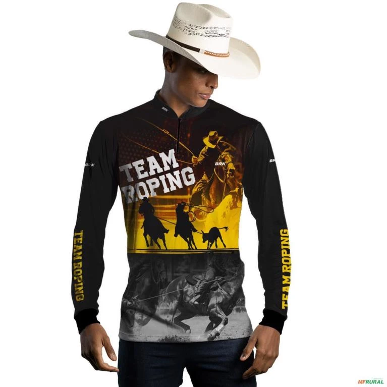 Camisa Agro BRK Team Roping Rodeio com UV50 + -  Gênero: Masculino Tamanho: P