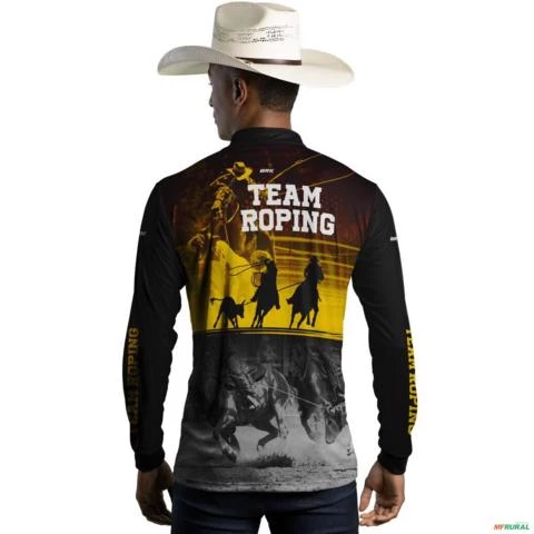 Camisa Agro BRK Team Roping Rodeio com UV50 + -  Gênero: Masculino Tamanho: GG