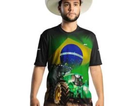 Camiseta Agro Brk Trator John Brasil com Uv50 -  Gênero: Masculino Tamanho: PP