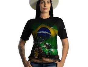 Camiseta Agro Brk Trator John Brasil com Uv50 -  Gênero: Feminino Tamanho: Baby Look GG