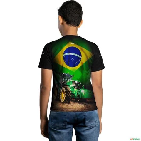 Camiseta Agro Brk Trator John Brasil com Uv50 -  Gênero: Infantil Tamanho: Infantil P