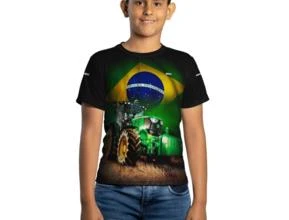 Camiseta Agro Brk Trator John Brasil com Uv50 -  Gênero: Infantil Tamanho: Infantil M