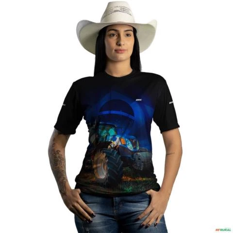 Camiseta Agro Brk Trator Holland com Uv50 -  Gênero: Feminino Tamanho: Baby Look XG