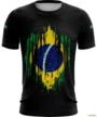 Camiseta Agro BRK Preta Grunge Bandeira Brasil com UV50 + -  Gênero: Masculino Tamanho: XG