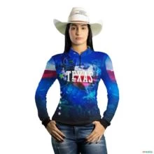 Camisa Country BRK Texas Rodeio com UV50 + -  Gênero: Feminino Tamanho: Baby Look PP