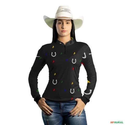 Camisa Country Feminina Brk Ferradura com Uv50 -  Gênero: Masculino Tamanho: P