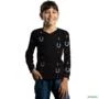 Camisa Country Feminina Brk Ferradura com Uv50 -  Gênero: Infantil Tamanho: Infantil XG