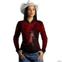Camisa Agro Brk Cavalo Mustang com Uv50 -  Gênero: Feminino Tamanho: Baby Look M