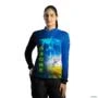 Camisa Agro BRK Azul Drone Agropecuária de Precisão com UV50 + -  Gênero: Feminino Tamanho: Baby Look G