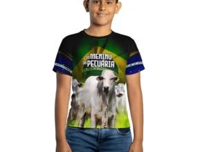 Camiseta Agro Brk Os Mininu da Pecuária com Uv50 -  Gênero: Infantil Tamanho: Infantil XG