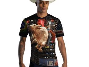 Camiseta Country Brk Rodeio Bull Rider Brasil com Uv50 -  Tamanho: P