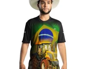 Camiseta Agro Brk Trator Brasil com Uv50 -  Gênero: Masculino Tamanho: P