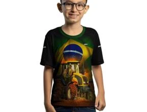 Camiseta Agro Brk Trator Brasil com Uv50 -  Gênero: Infantil Tamanho: Infantil PP