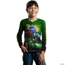 Camisa Agro Brk Verde Brasil é Agro com UV50 + -  Gênero: Infantil Tamanho: Infantil G