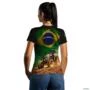Camiseta Agro BRK Brasil Patriota Agro é Top com UV50 + -  Tamanho: Baby Look P