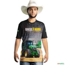 Camiseta Agro Brk Trator Verde Brasil é Agro Cinza com UV50+ -  Tamanho: G