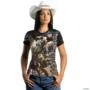 Camiseta Country Brk Rodeio Bull Rider Brasil 2 com Uv50 -  Tamanho: Baby Look PP