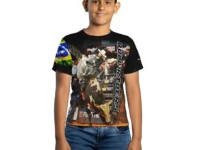 Camiseta Country Brk Rodeio Bull Rider Brasil 2 com Uv50 -  Tamanho: Infantil PP