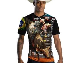 Camiseta Country Brk Rodeio Bull Rider Brasil 2 com Uv50 -  Tamanho: G
