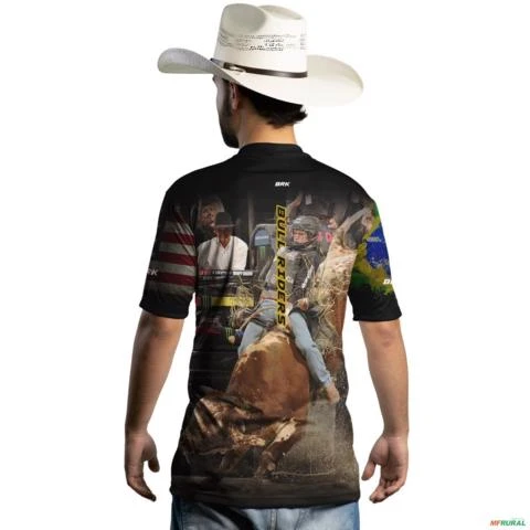 Camiseta Country Brk Rodeio Bull Rider Brasil 5 com Uv50 -  Tamanho: XG