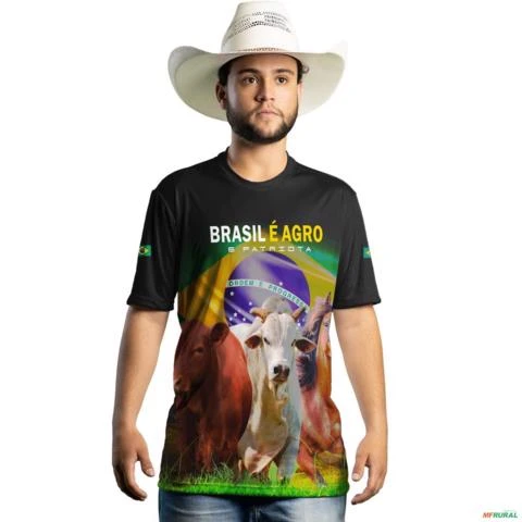 Camiseta Agro BRK Brasil é Agropecuária com UV50 + -  Tamanho: G