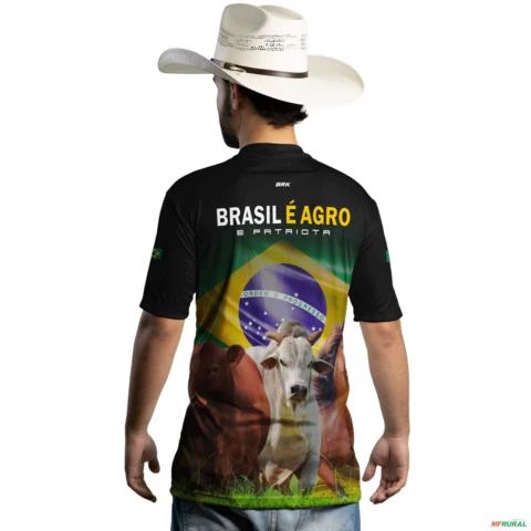 Camiseta Agro BRK Brasil é Agropecuária com UV50 + -  Tamanho: G