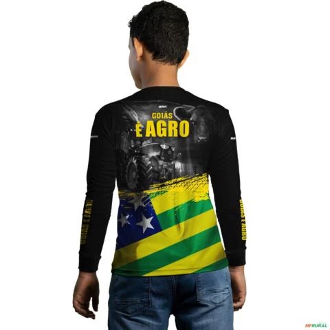 Camisa Agro BRK Goiás é Agro com UV50 + -  Tamanho: Infantil XG