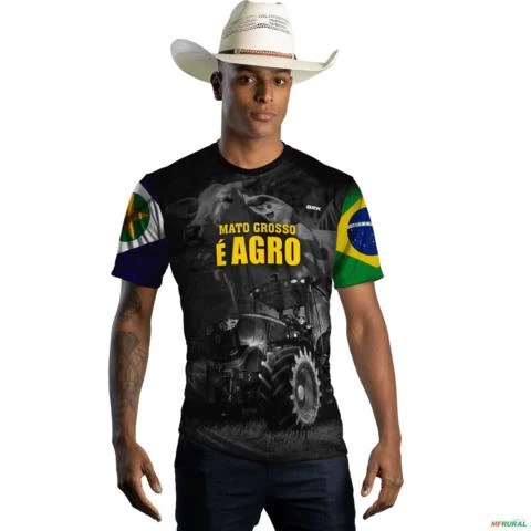 Camiseta Agro BRK Mato Grosso é Agro com UV50 + -  Tamanho: G
