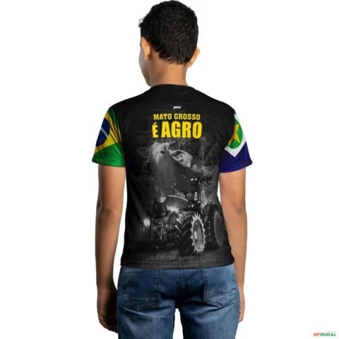 Camiseta Agro BRK Mato Grosso é Agro com UV50 + -  Tamanho: Infantil XXG