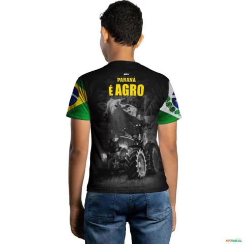Camiseta Agro Brk Paraná é Agro com Uv50 -  Tamanho: Infantil P