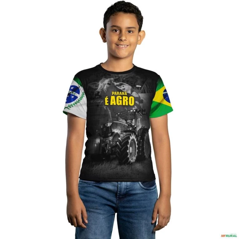 Camiseta Agro Brk Paraná é Agro com Uv50 -  Tamanho: Infantil M