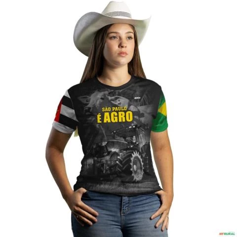 Camiseta Agro Brk São Paulo é Agro com Uv50 -  Tamanho: Baby Look G
