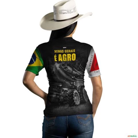 Camiseta Agro Brk Minas Gerais é Agro com Uv50 -  Tamanho: Baby Look M