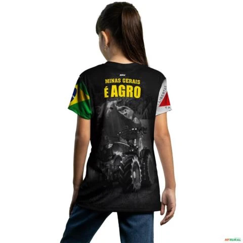 Camiseta Agro Brk Minas Gerais é Agro com Uv50 -  Tamanho: Infantil M