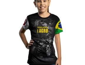 Camiseta Agro Brk Minas Gerais é Agro com Uv50 -  Tamanho: Infantil XXG