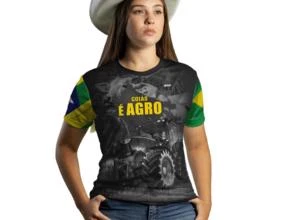 Camiseta Agro Brk Goias é Agro com Uv50 -  Tamanho: Baby Look GG