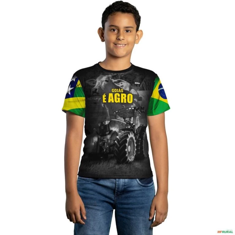 Camiseta Agro Brk Goias é Agro com Uv50 -  Tamanho: Infantil PP