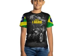 Camiseta Agro Brk Goias é Agro com Uv50 -  Tamanho: Infantil GG