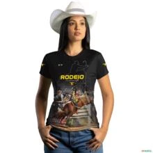 Camiseta Country Brk Rodeio Apurrinhado com Uv50 -  Gênero: Feminino Tamanho: Baby Look G