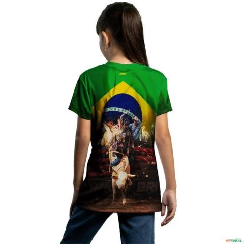 Camiseta Agro Brk Rodeio Brasil com Uv50 -  Tamanho: Infantil M