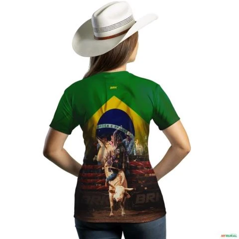 Camiseta Agro Brk Rodeio Brasil com Uv50 -  Tamanho: Infantil GG
