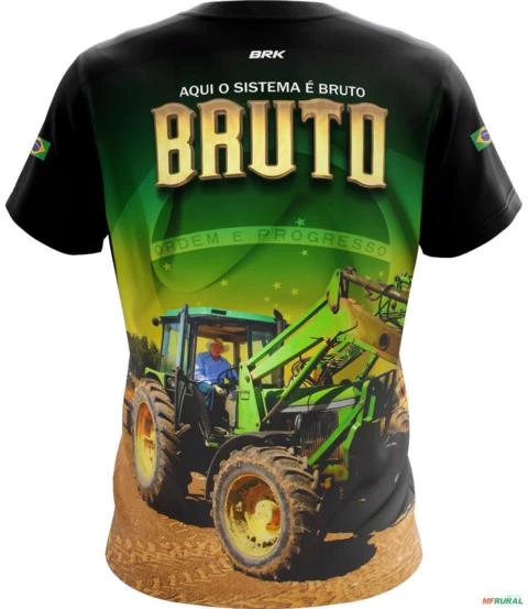 Camiseta Agro Brk Aqui o Sistema é Bruto com Uv50 -  Tamanho: Baby Look G