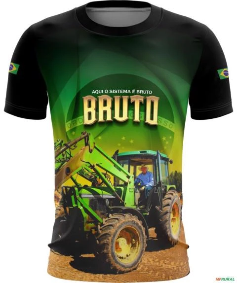 Camiseta Agro Brk Aqui o Sistema é Bruto com Uv50 -  Tamanho: Infantil XXG