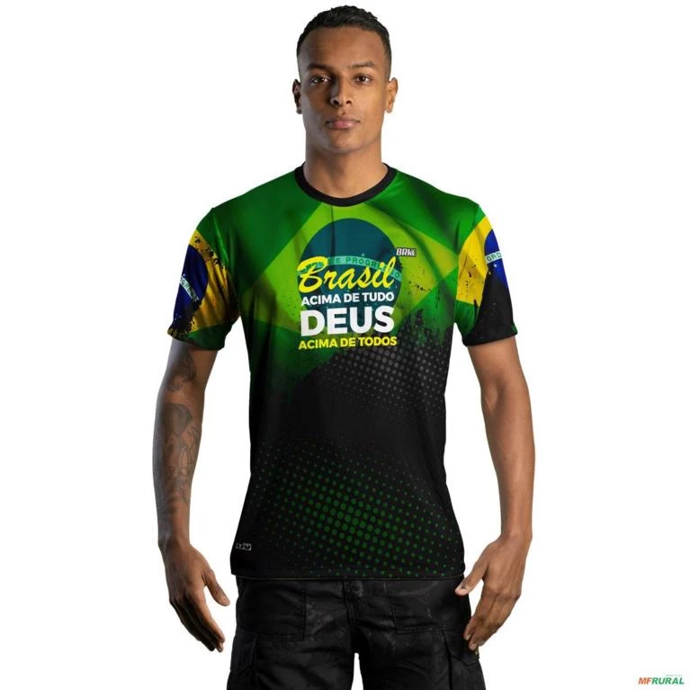 Camiseta Agro BRK Brasil Acima de Tudo com UV50 + -  Tamanho: G