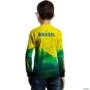 Camisa Agro BRK  Amarelo Verde Brasil com UV50 + -  Tamanho: Infantil G
